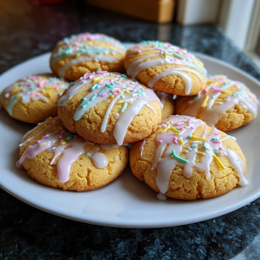 Cookies mit Zuckerguss und Streuseln