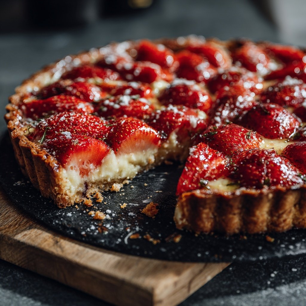 Erdbeer Vanille Tarte Mit Mürbeteigboden