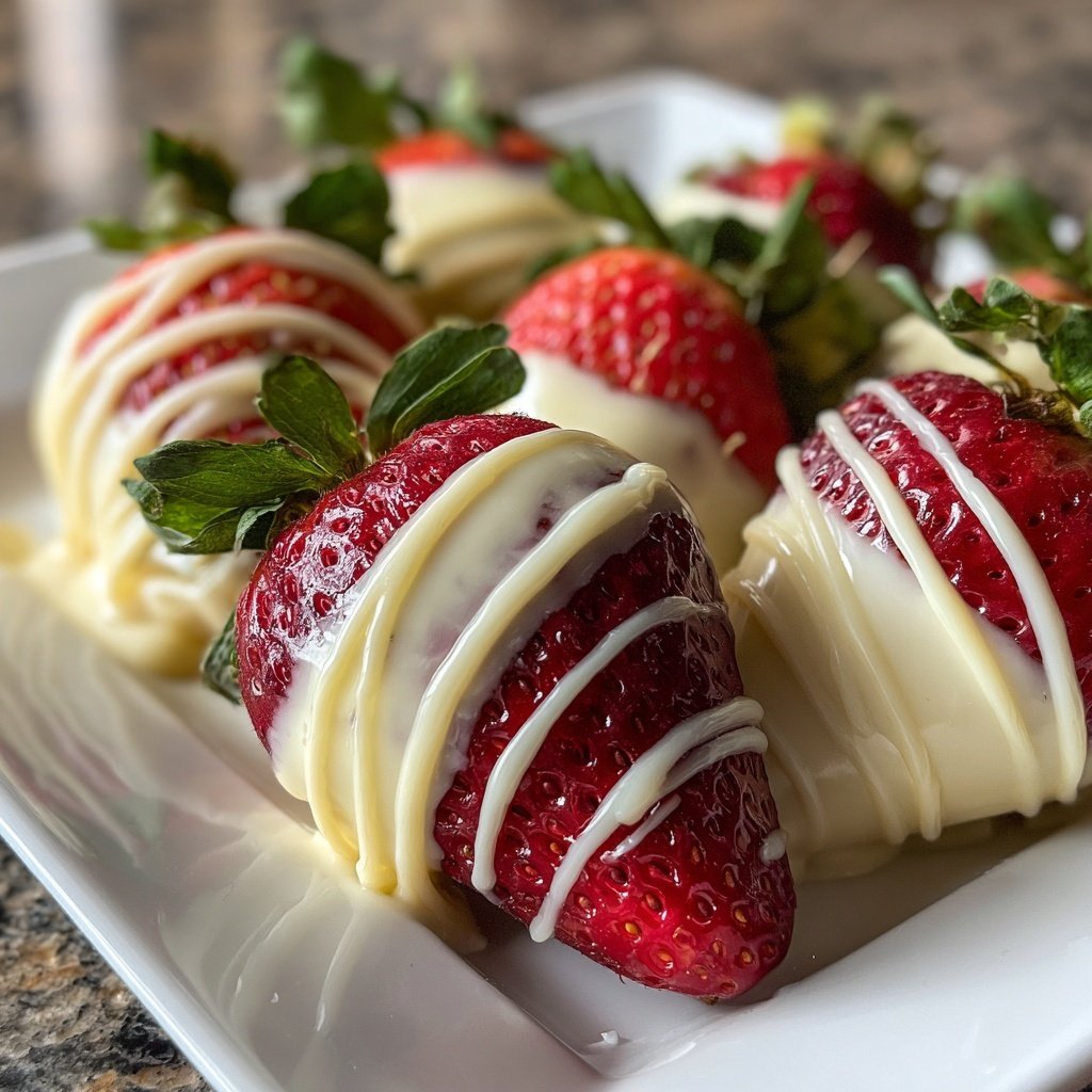 Erdbeeren mit weißer Schokolade