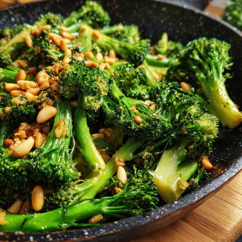 Brokkoli Pfanne Mit Pinienkernen