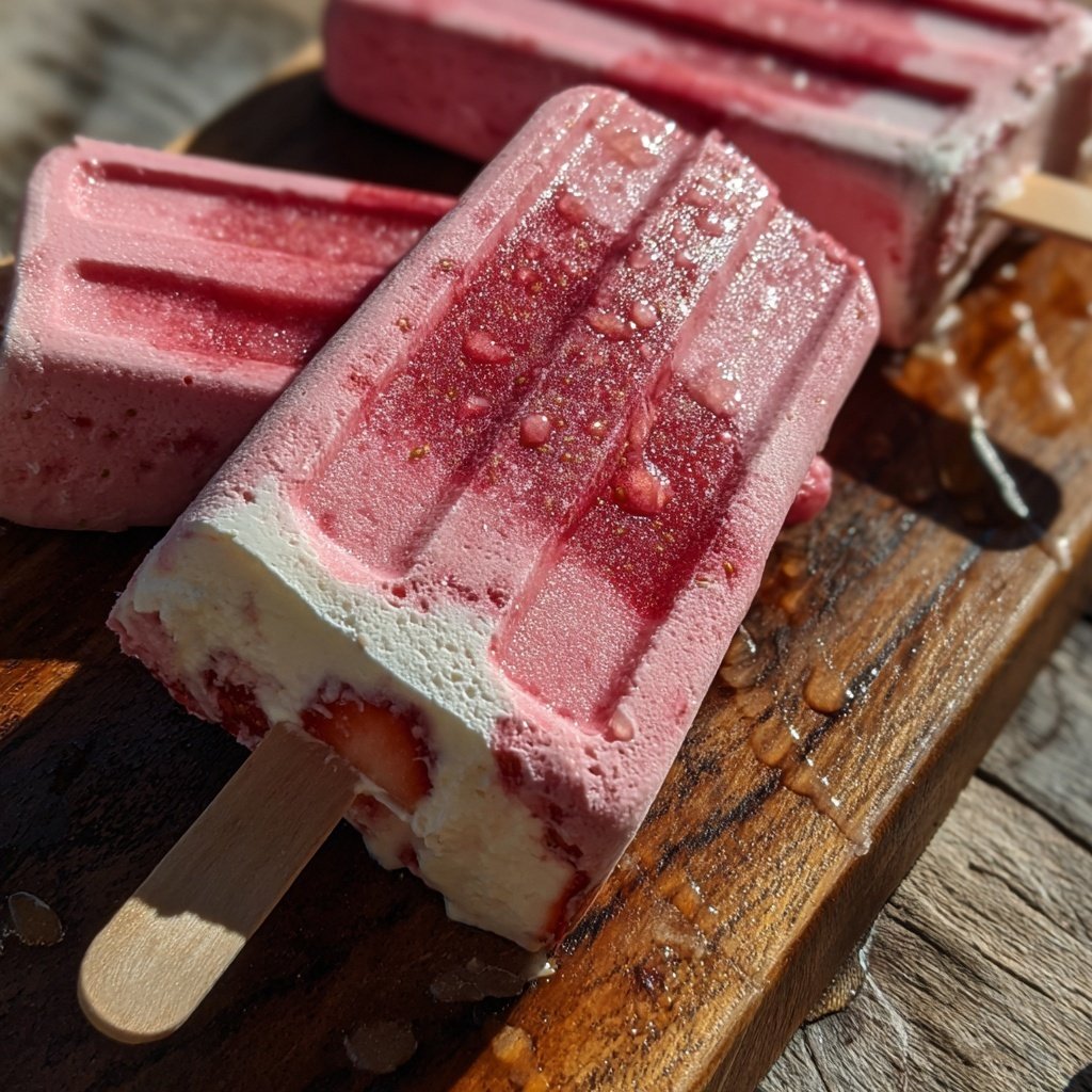 Erdbeer Joghurt Eis Am Stiel