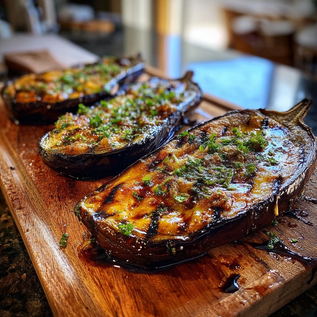 Gegrillte Auberginen Mit Knoblauch