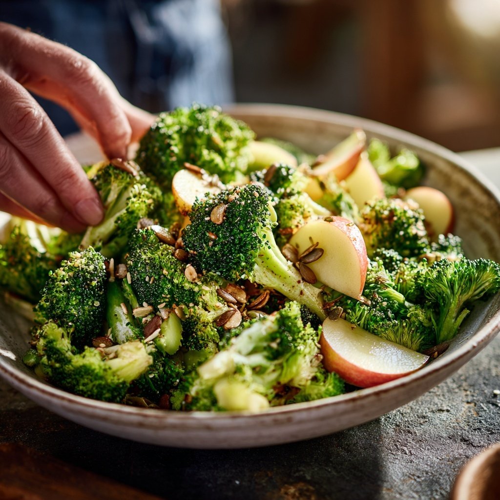 Roher Brokkoli-Salat mit Apfel – Vegan und Low Carb