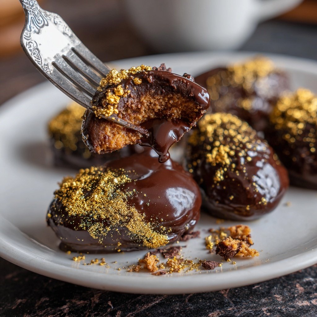 Schokoladenerdbeeren mit Goldstaub