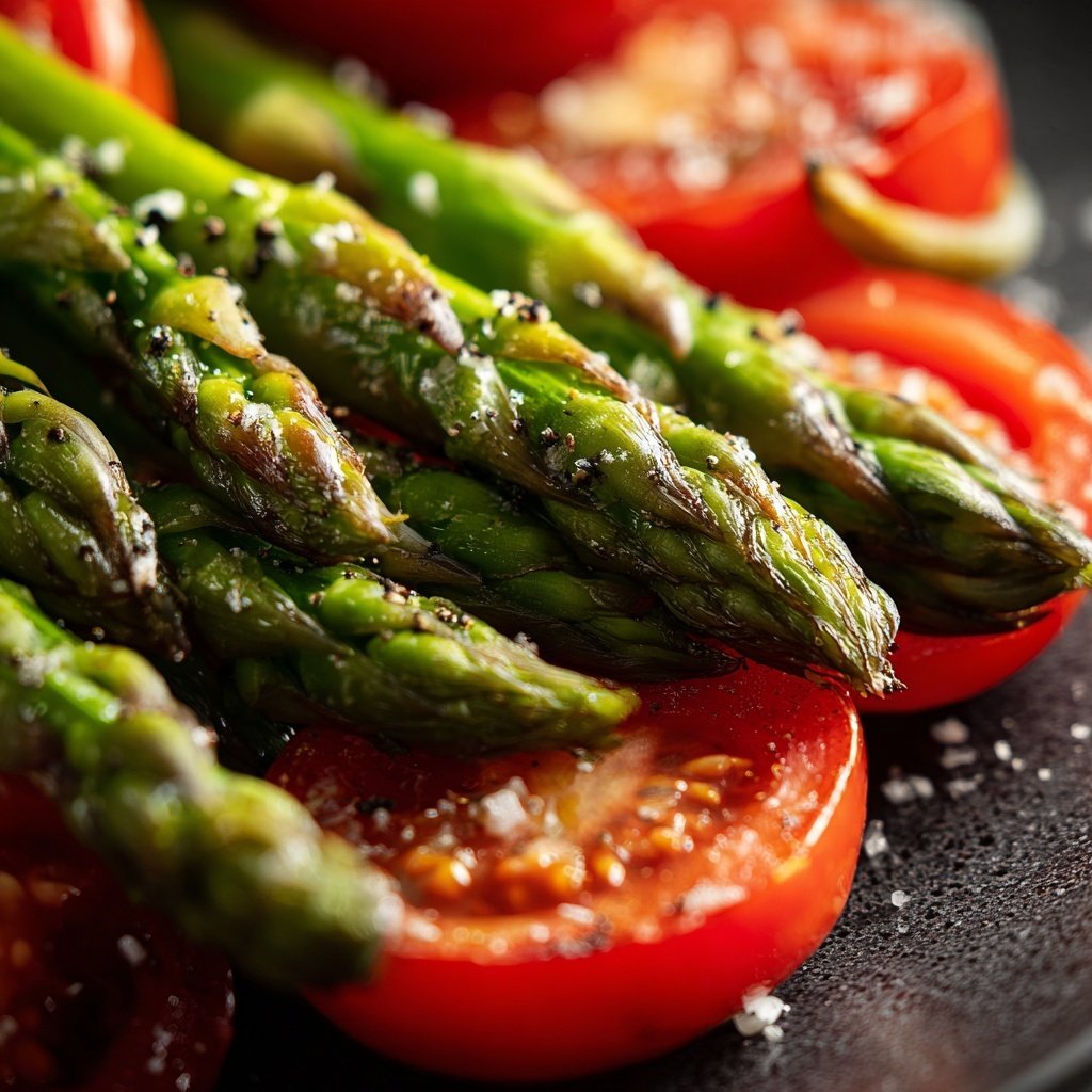 Grüner Spargel Mit Tomaten