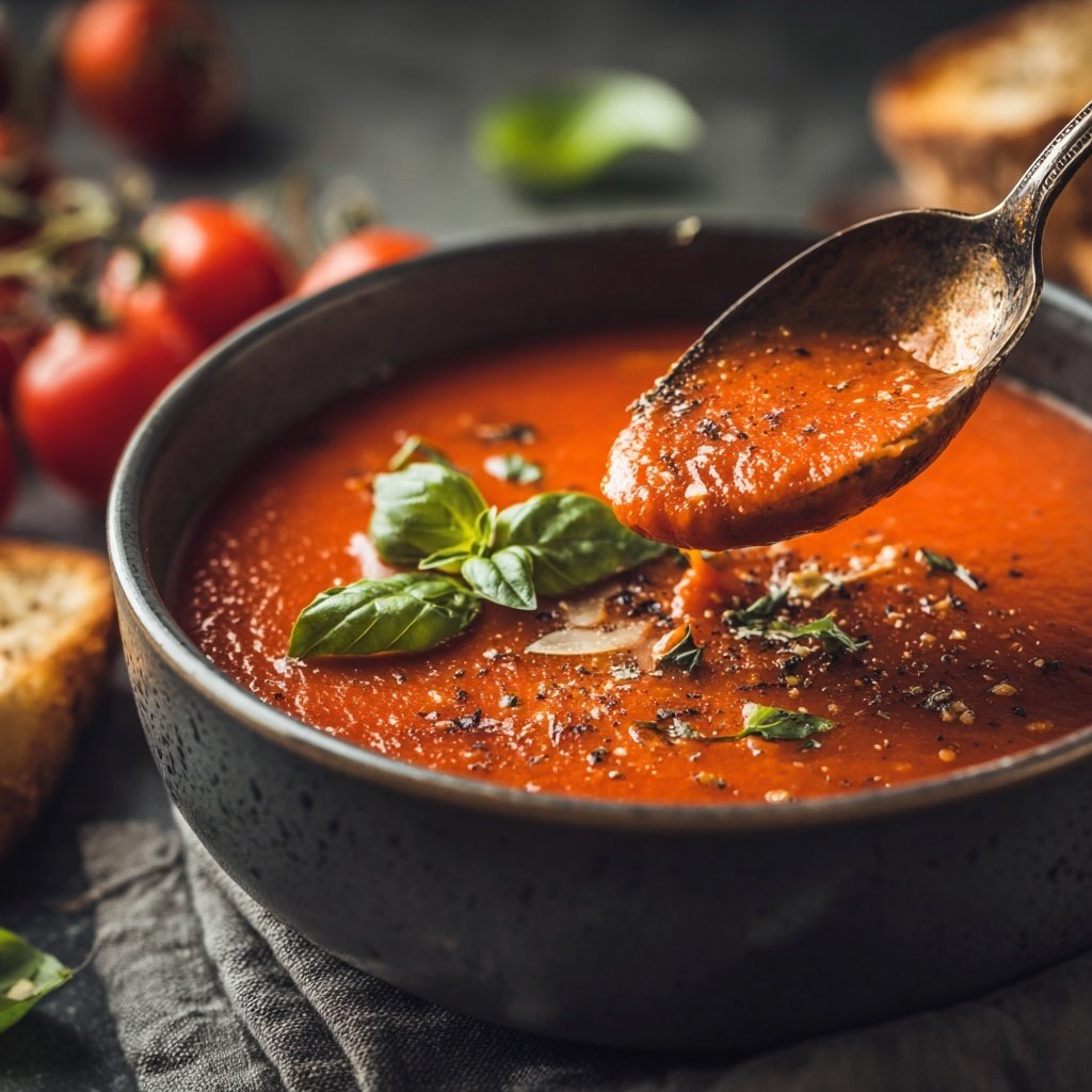 Tomatensuppe mit Knoblauch